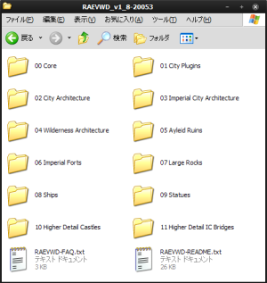 Really AEVWD 1.8、ダウンロードしたファイルを解凍後のフォルダの中身